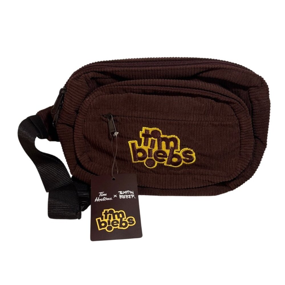 Tim Hortons X Justin Bieber TimBiebs Brown Corduroy Waist Bag